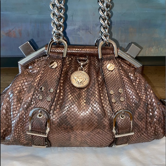 Versace Couture Python Handbag/Satchel - Picture 2 of 11